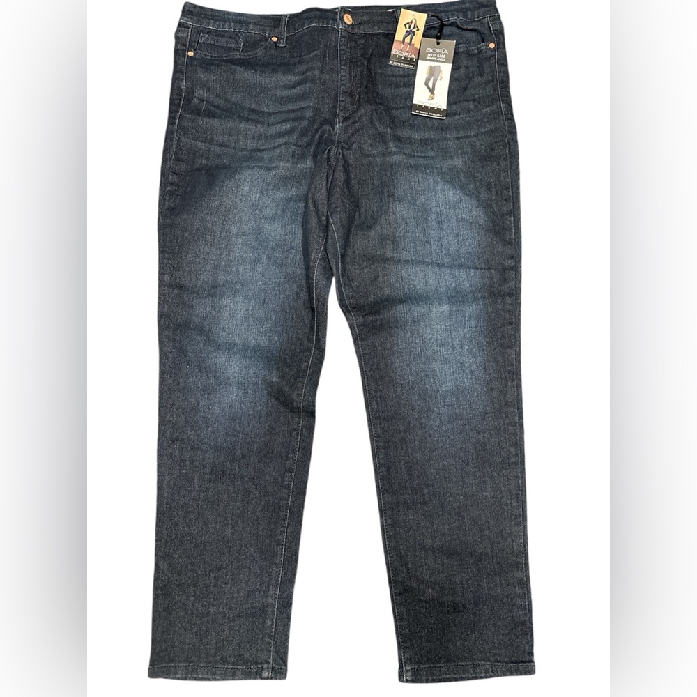 Sofia Skinny Mid Rise Dark Wash Ankle Jeans Women Plus Sz 20 NWT